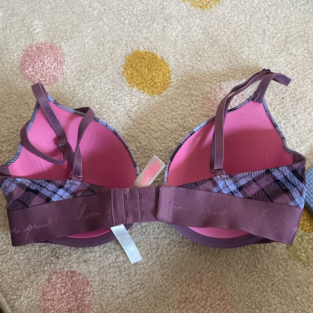 Victoria’s Secret PINK Wear Everywhere Bra 32D Plaid - Picture 2 of 4